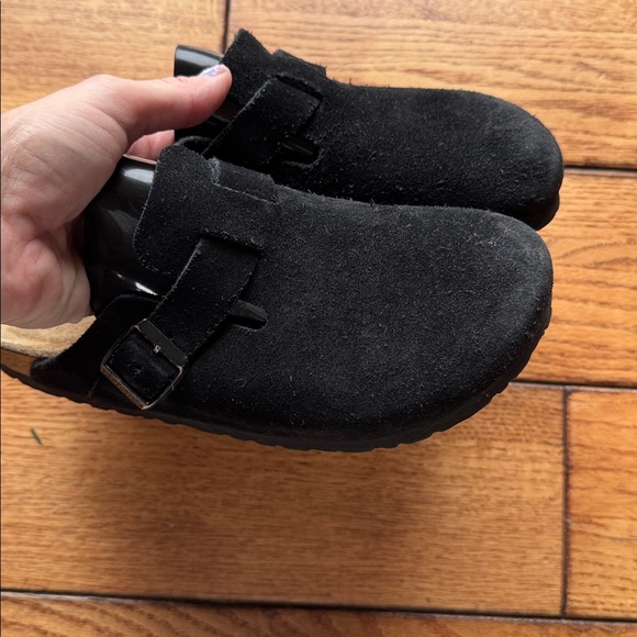 Birkenstock Black Suede BOSTON Clogs Closed Toe Sandals Clogs Slip On Women’s 7 - Picture 3 of 11